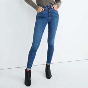 Madewell Women’s 25P Mackey Wash High Rise Skinny Button Fly Raw Hem Petite Fit